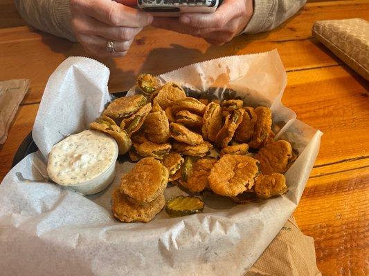 Fried spicy pickles