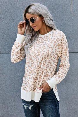 Leopard pink sweater shirt