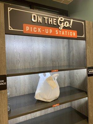 To-go pickup shelves