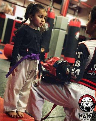 Four year old Bianca showing self-discipline in our tiger cubs class.