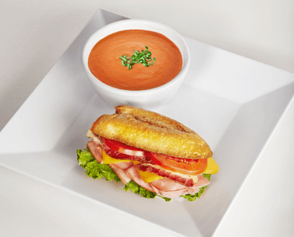 Pick 2 with Smoked Cheddar Melt and Tomato Basil Soup