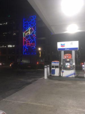 Car wash is inside this Chevron gas station