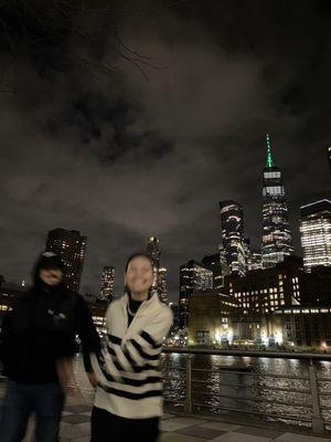 One world trade view at night.