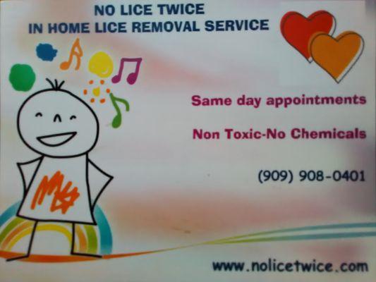 NO LICE TWICE IN HOME LICE REMOVAL SERVICE