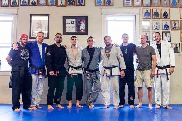 Kenny Brach with his instructor John Hassett and Bjj family at Hassett's BJJ