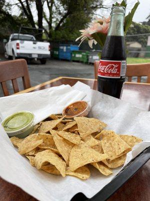 Chips and a bottled coke