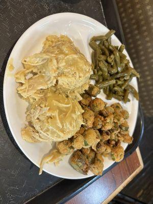 Turkey And Dressing; Fried Okra; Green Beans