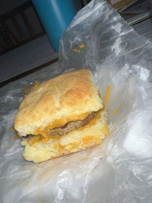 Chicken sausage & cheddar biscuit