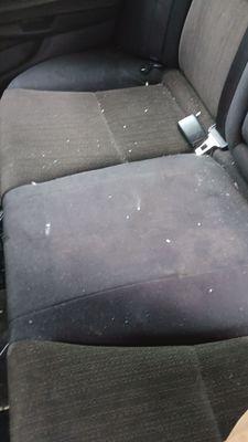 Debris left on the back seat of my car.