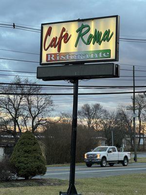 Sign outside restaurant