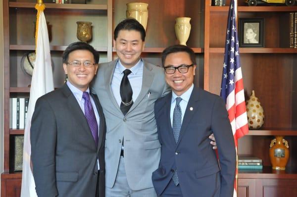 Attorney Paul P. Cheng with CA Controller John Chiang and Former Walnut Mayor Joaquin Lim