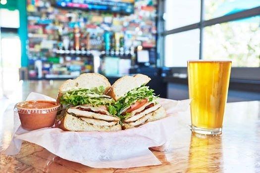 Delicious chicken club with a side of secret sauce!