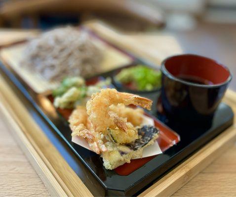 Tenzaru Soba: Shrimp + Veggie Tempura w/ chilled soba noodles | $19.25