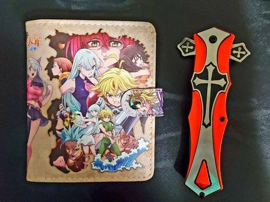 Seven deadly sins wallet, knive