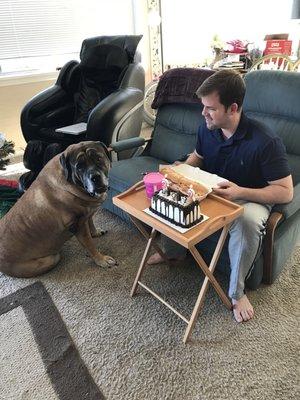 My handsome 32 year old fiancé and our puppy!