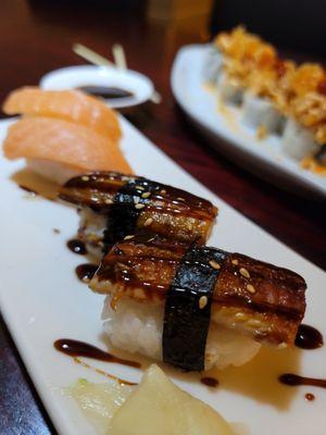 Eel and Salmon Nigiri