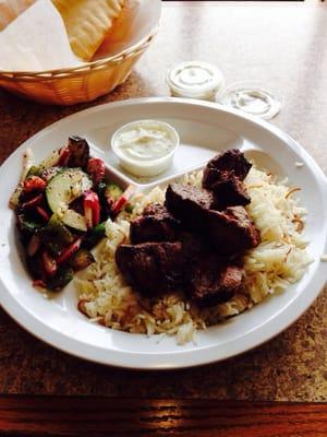 Lamb Kabob meal, $11.99 it is outstanding!