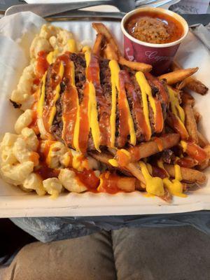 My favorite beyond burger garbage plate!