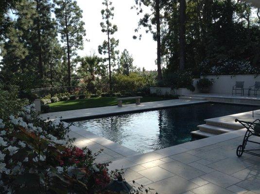 Bel Air Residence - A new pool equipment area was incorporated underneath the overlook.