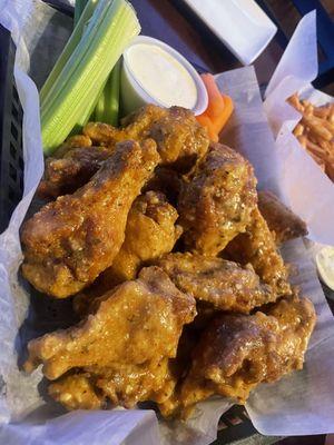 Jumbo wings with Cajun Dry Rub and Garlic Parmesan --DELICIOUS