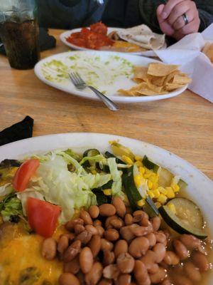 Chips and veggies din din