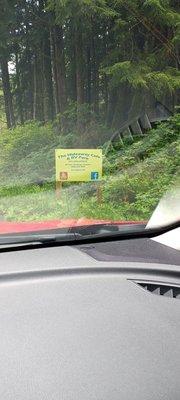 Sign on road coming back from the cape trail. Follow them on facebook and yelp.