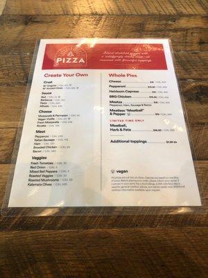 Current menu