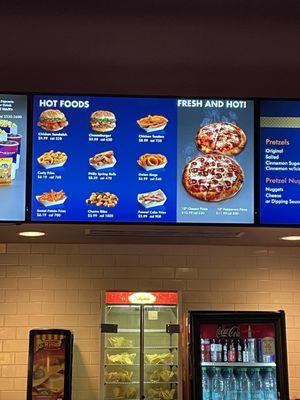 Hot foods menu