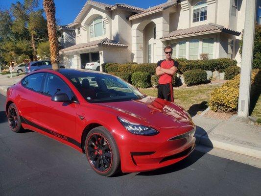 This is the AWESOME Tesla we got from Daniel!