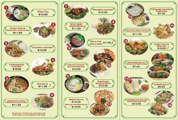 Back Menu of Updated Tai's Menu for 2022