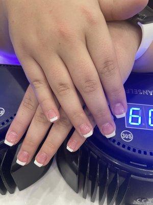 Clear Pink & White tip for natural nails