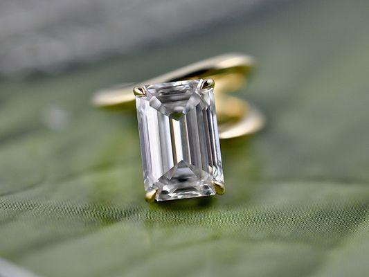 Emerald cut Diamond engagement ring.