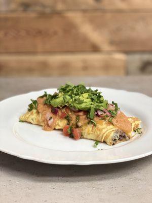 Special Ranchero Omelette with avocado !