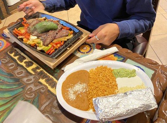 Steak fajitas.