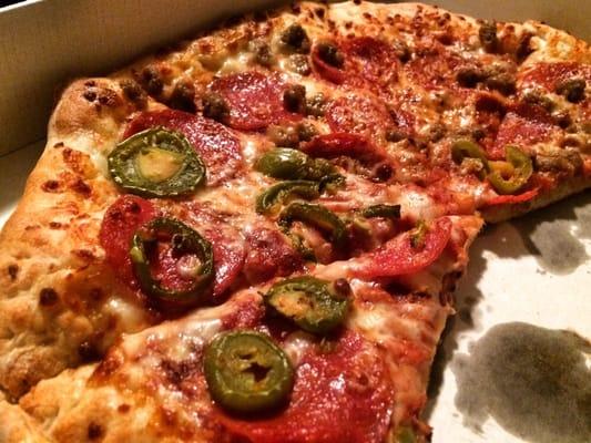 Pepperoni & jalapeño pizza