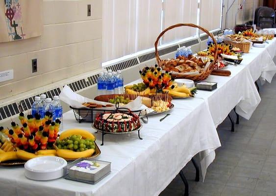 Catering, Cheese and Fruit display.