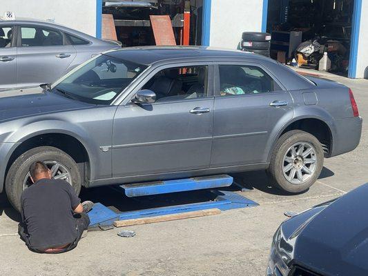 Tires being mounted in my Chrysler 300C