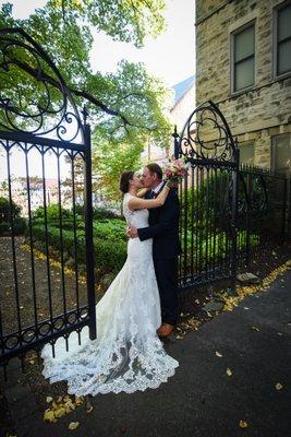 Bride and groom on their wedding day.  Photo: Wildwood Media