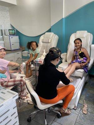 Kiddos getting a pedicure