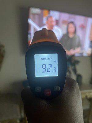 Temperature inside our apartment. 4 weeks without A/C.