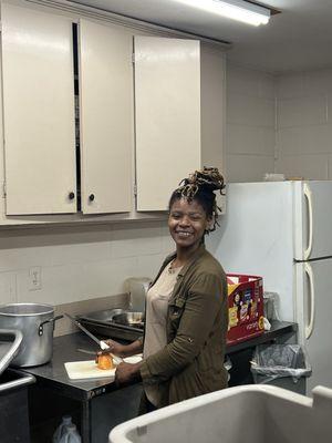 Jenneisha who is prep-cooking