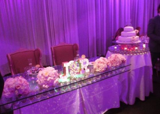 Bride and groom table