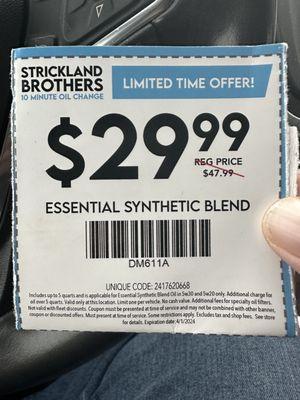 Strickland Brothers 10 Minute Oil Change