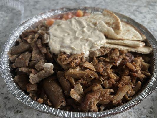 Chicken Shwarma & Beef Gyro | Regular (size) Platter with Humus