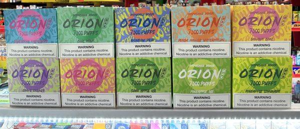 Orion Bar 7500 puffs disposables now available in all flavors