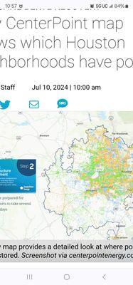 Centerpoint Electrical outtages