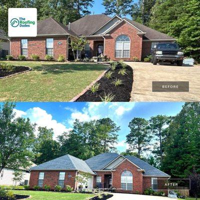 a great example of how much the exterior of your home can be changed with a NEW roof!