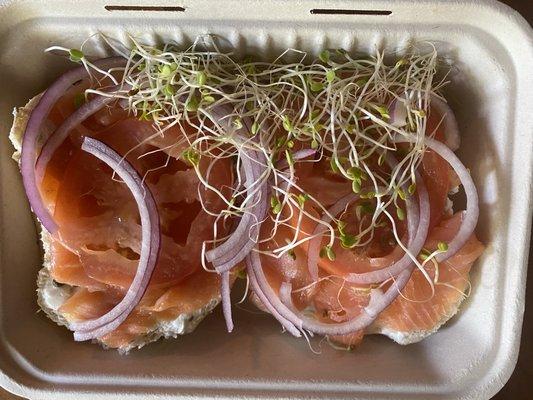 Al's Lox Special Deliwich. So fresh and prettily packaged for delivery.