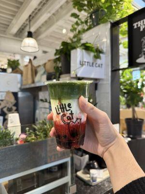 Strawberry Matcha Boba