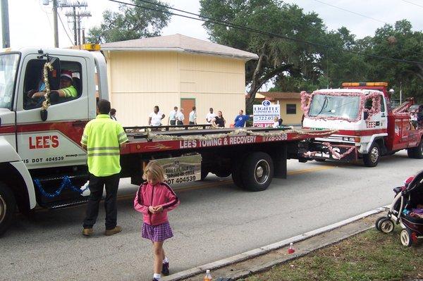 Going through a local parade